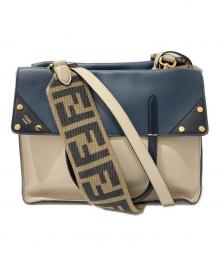 FENDI（フェンディ）の古着「フィリップラージ 2WAYバッグ」｜ネイビー×ベージュ
