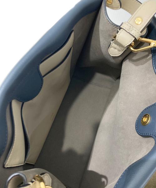 FENDI（フェンディ）FENDI (フェンディ) フィリップラージ 2WAYバッグ ネイビー×ベージュの古着・服飾アイテム