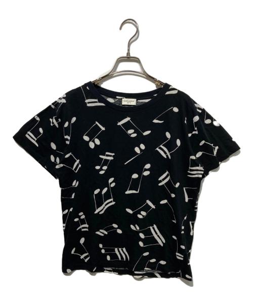 Saint Laurent Paris（サンローランパリ）Saint Laurent Paris (サンローランパリ) 音符プリントTシャツ ブラック サイズ:XSの古着・服飾アイテム