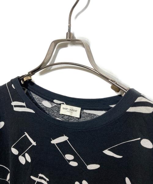 Saint Laurent Paris（サンローランパリ）Saint Laurent Paris (サンローランパリ) 音符プリントTシャツ ブラック サイズ:XSの古着・服飾アイテム