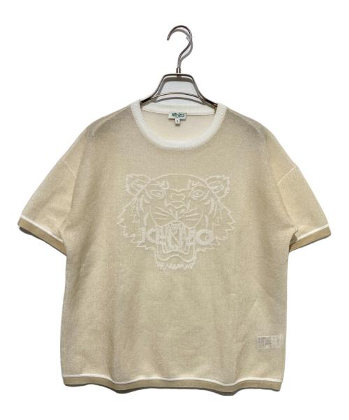 KENZO（ケンゾー）KENZO (ケンゾー) タイガーロゴメッシュTシャツ ベージュ サイズ:Sの古着・服飾アイテム