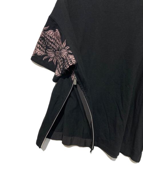sacai（サカイ）sacai (サカイ) Sun Surf (サンサーフ) サイドジップTシャツ ブラック サイズ:2の古着・服飾アイテム