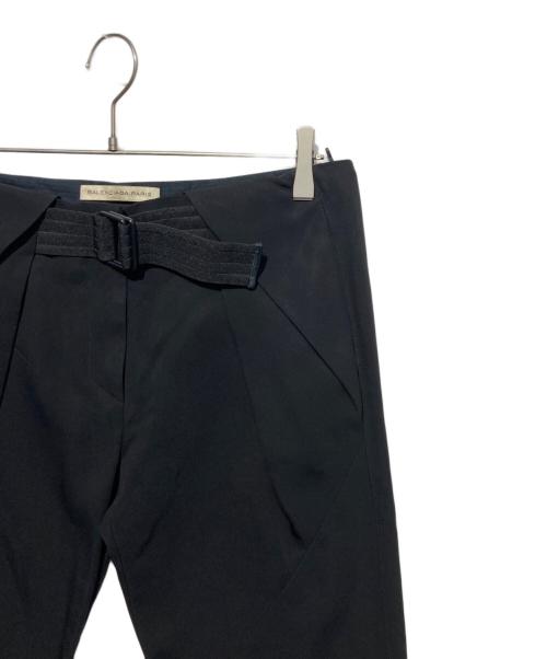 BALENCIAGA（バレンシアガ）BALENCIAGA (バレンシアガ) ベルテッドスラックス ブラック サイズ:36の古着・服飾アイテム