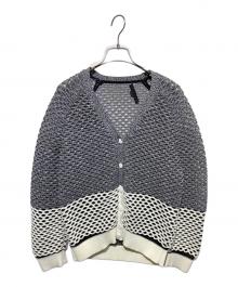ALEXANDER WANG（アレキサンダー・ワン）の古着「メッシュニットカーディガン」｜グレー×ホワイト