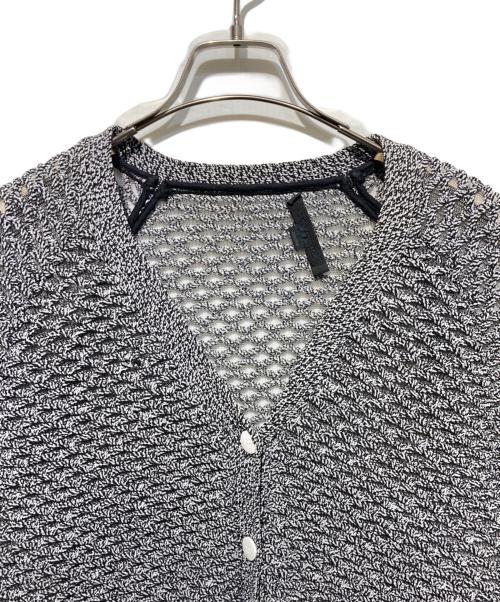 ALEXANDER WANG（アレキサンダー・ワン）ALEXANDER WANG (アレキサンダー・ワン) メッシュニットカーディガン グレー×ホワイト サイズ:Ｓの古着・服飾アイテム