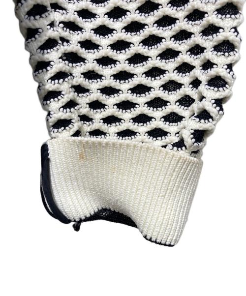 ALEXANDER WANG（アレキサンダー・ワン）ALEXANDER WANG (アレキサンダー・ワン) メッシュニットカーディガン グレー×ホワイト サイズ:Ｓの古着・服飾アイテム