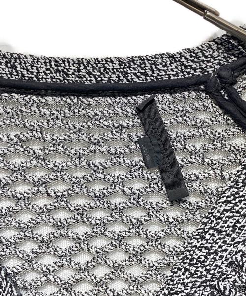 ALEXANDER WANG（アレキサンダー・ワン）ALEXANDER WANG (アレキサンダー・ワン) メッシュニットカーディガン グレー×ホワイト サイズ:Ｓの古着・服飾アイテム