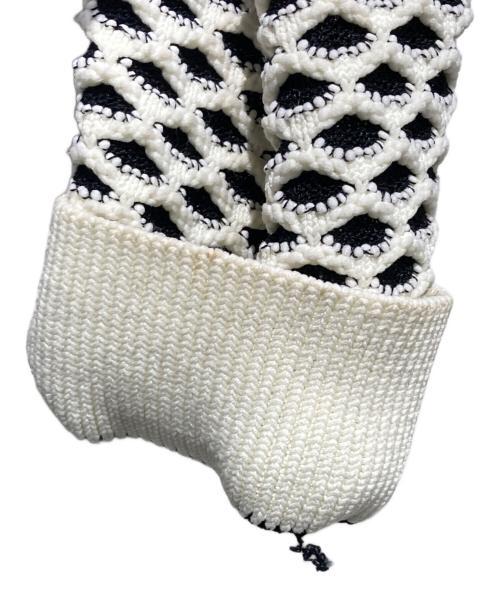 ALEXANDER WANG（アレキサンダー・ワン）ALEXANDER WANG (アレキサンダー・ワン) メッシュニットカーディガン グレー×ホワイト サイズ:Ｓの古着・服飾アイテム