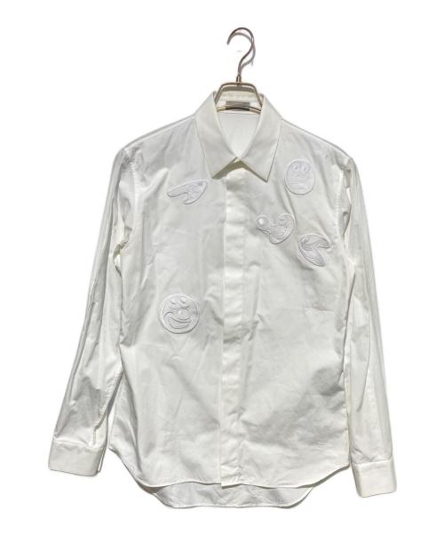Dior（ディオール）DIOR (ディオール) KENNY SCHARF (ケニー・シャーフ) 比翼ワッペンシャツ ホワイト サイズ:39の古着・服飾アイテム