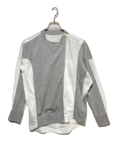 sacai（サカイ）sacai (サカイ) ドッキングスウェット グレー×ホワイト サイズ:3の古着・服飾アイテム
