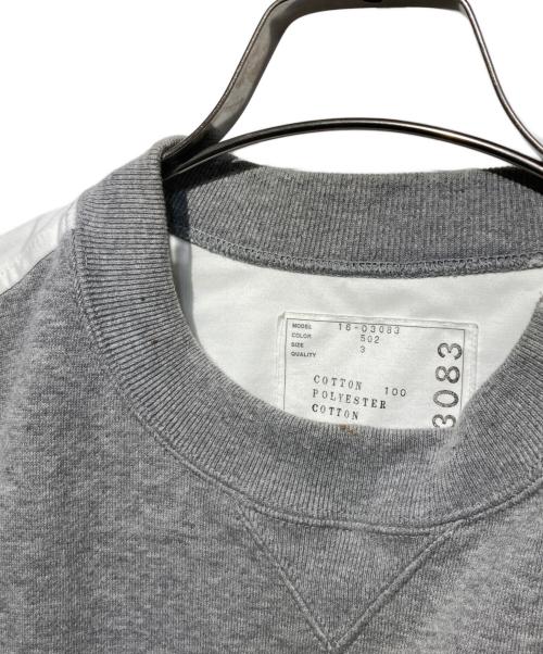 sacai（サカイ）sacai (サカイ) ドッキングスウェット グレー×ホワイト サイズ:3の古着・服飾アイテム