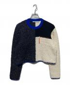 T by ALEXANDER WANGティーバイアレキサンダーワン）の古着「クロップドニット」｜ホワイト×ブラック