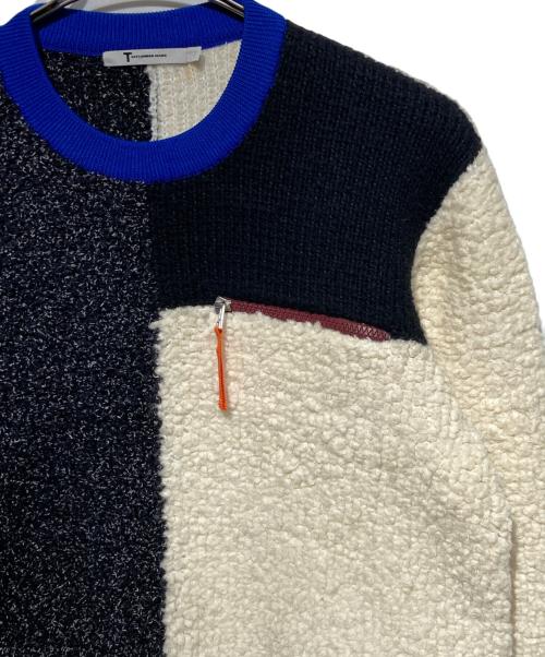 T by ALEXANDER WANG（ティーバイアレキサンダーワン）T by ALEXANDER WANG (ティーバイアレキサンダーワン) クロップドニット ホワイト×ブラック サイズ:Sの古着・服飾アイテム
