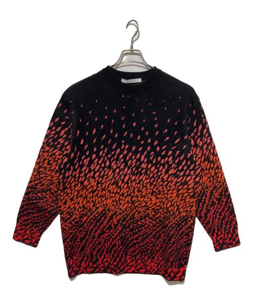 GIVENCHY（ジバンシィ）GIVENCHY (ジバンシィ) 総柄ニット ブラック×レッド サイズ:XSの古着・服飾アイテム