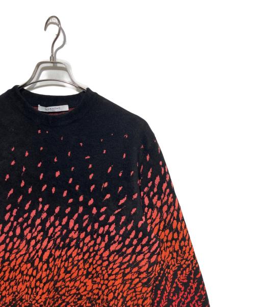 GIVENCHY（ジバンシィ）GIVENCHY (ジバンシィ) 総柄ニット ブラック×レッド サイズ:XSの古着・服飾アイテム
