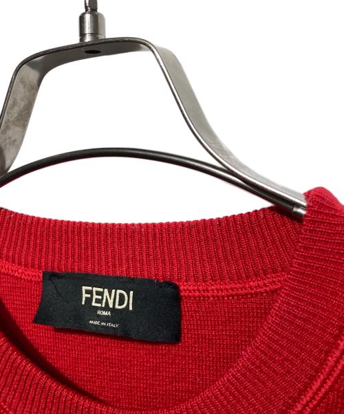 FENDI（フェンディ）FENDI (フェンディ) バッグバグズ モンスター ワッペンニット レッド サイズ:46の古着・服飾アイテム