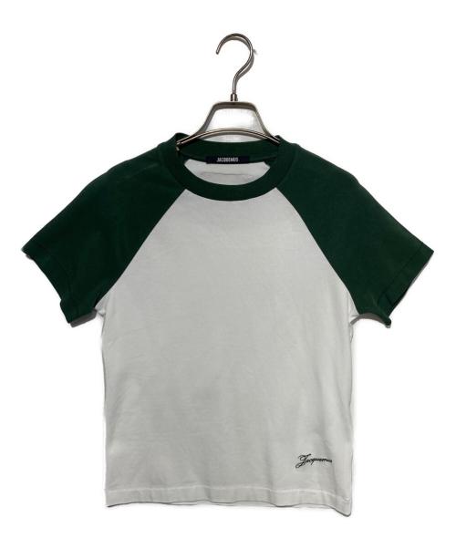 jacquemus（ジャックムス）JACQUEMUS (ジャックムス) ラグランTシャツ ホワイト×グリーン サイズ:XSの古着・服飾アイテム