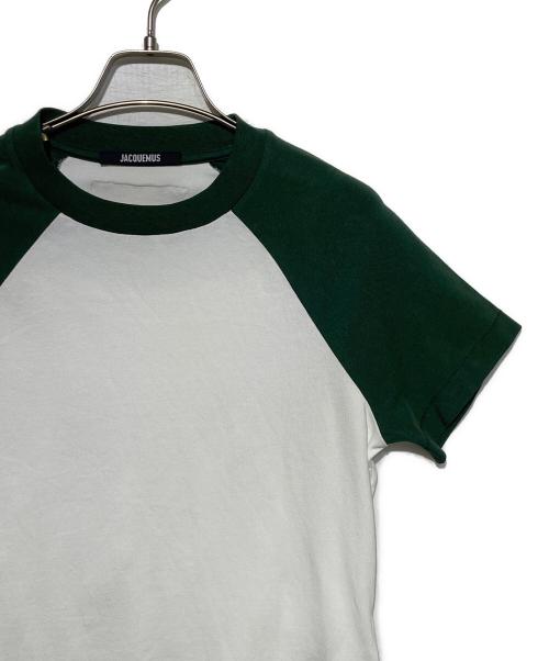 jacquemus（ジャックムス）JACQUEMUS (ジャックムス) ラグランTシャツ ホワイト×グリーン サイズ:XSの古着・服飾アイテム