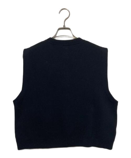 YENN（イエン）YENN (イエン) DOUBLE FACE KNIT VEST ブラック サイズ:Freeの古着・服飾アイテム