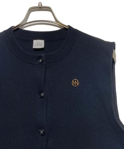 YENN（イエン）YENN (イエン) DOUBLE FACE KNIT VEST ブラック サイズ:Freeの古着・服飾アイテム
