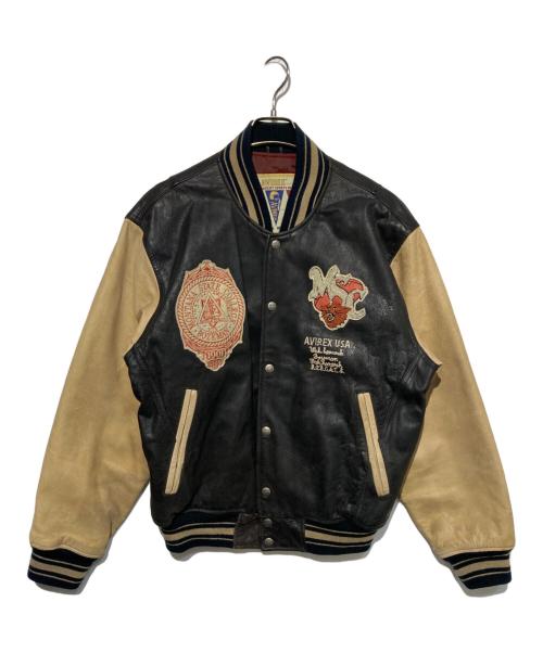 AVIREX（アヴィレックス）AVIREX (アヴィレックス) レザースタジャン ブラウン サイズ:Mの古着・服飾アイテム