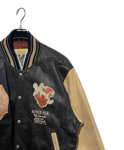 AVIREX（アヴィレックス）AVIREX (アヴィレックス) レザースタジャン ブラウン サイズ:Mの古着・服飾アイテム