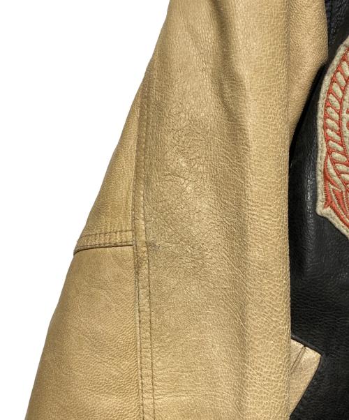 AVIREX（アヴィレックス）AVIREX (アヴィレックス) レザースタジャン ブラウン サイズ:Mの古着・服飾アイテム