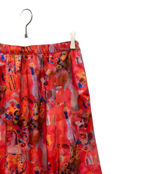 HERALBONY（ヘラルボニー）HERALBONY (ヘラルボニー) サテンスカート「こもれび」 レッド サイズ:Fの古着・服飾アイテム