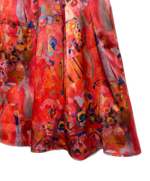 HERALBONY（ヘラルボニー）HERALBONY (ヘラルボニー) サテンスカート「こもれび」 レッド サイズ:Fの古着・服飾アイテム