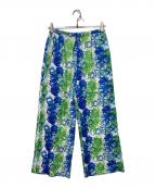 HERALBONYヘラルボニー）の古着「サテンパンツ「タイトル不明」」｜ブルー