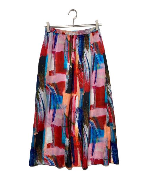 HERALBONY（ヘラルボニー）HERALBONY (ヘラルボニー) タックスリットスカート「untitled」 レッド サイズ:Sの古着・服飾アイテム