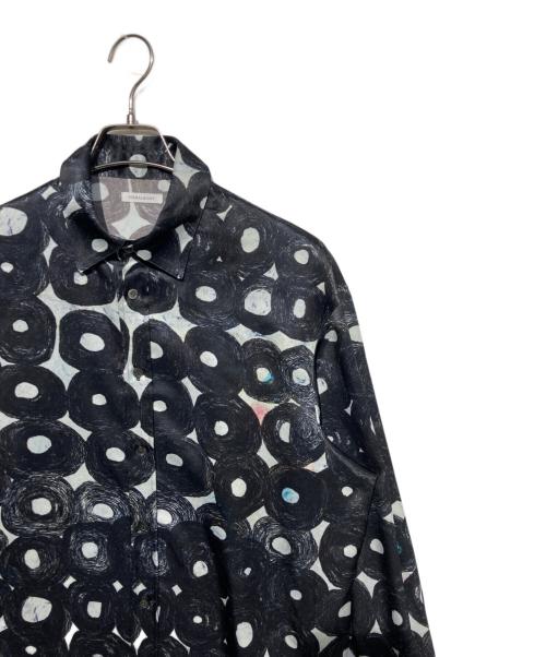 HERALBONY（ヘラルボニー）HERALBONY (ヘラルボニー) サテンシャツブラウス「無題（丸）」 ブラック サイズ:FREEの古着・服飾アイテム