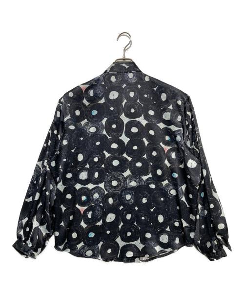 HERALBONY（ヘラルボニー）HERALBONY (ヘラルボニー) サテンボウタイブラウス「無題（丸）」 ブラック サイズ:Freeの古着・服飾アイテム