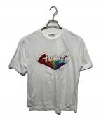 FENDIフェンディ）の古着「スパンコールロゴTシャツ」｜ホワイト