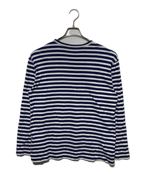 PLAY COMME des GARCONS（プレイコムデギャルソン）PLAY COMME des GARCONS (プレイコムデギャルソン) ハートワッペン L/S ボーダーTシャツ ホワイト×ネイビー サイズ:XLの古着・服飾アイテム