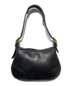 COACHコーチ）の古着「パンチングレザーワンショルダーバッグ」｜ブラック