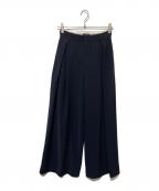 anuansアニュアンス）の古着「ダブルサテンサイドタックパンツ」｜ネイビー