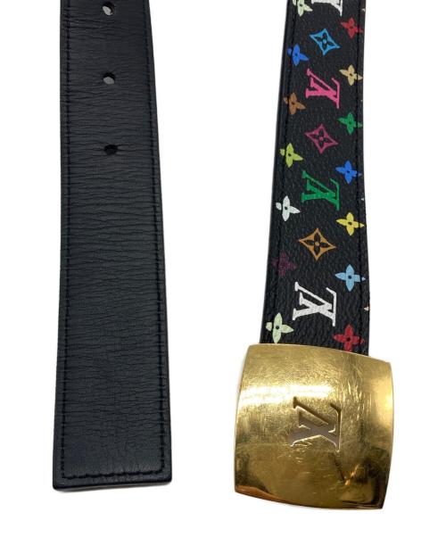 LOUIS VUITTON（ルイ ヴィトン）LOUIS VUITTON (ルイ ヴィトン) サンチュール・キャレ マルチカラー ノワール ベルト ブラック サイズ:80/32の古着・服飾アイテム