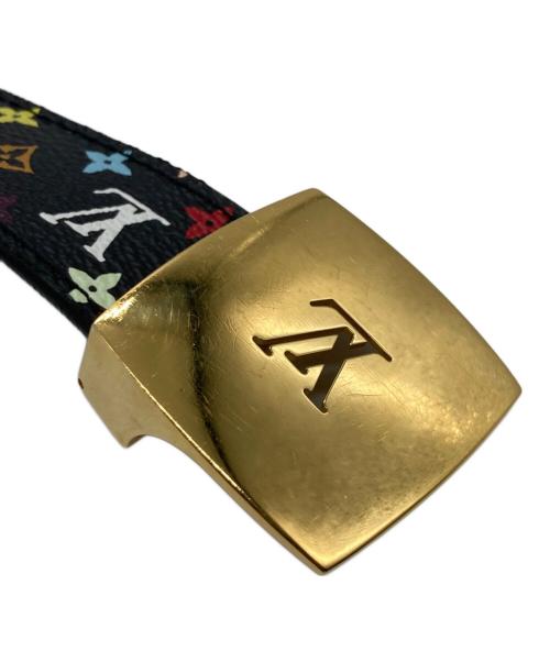 LOUIS VUITTON（ルイ ヴィトン）LOUIS VUITTON (ルイ ヴィトン) サンチュール・キャレ マルチカラー ノワール ベルト ブラック サイズ:80/32の古着・服飾アイテム