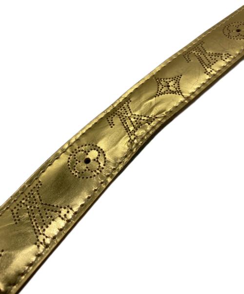 LOUIS VUITTON（ルイ ヴィトン）LOUIS VUITTON (ルイ ヴィトン) サンチュール ペルフォ レザーオール モノグラムミロワール ベルト ゴールドカラー サイズ:80/32の古着・服飾アイテム