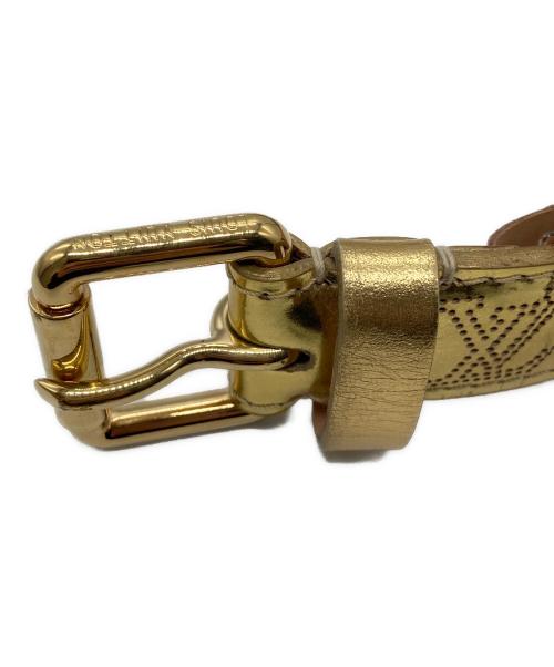 LOUIS VUITTON（ルイ ヴィトン）LOUIS VUITTON (ルイ ヴィトン) サンチュール ペルフォ レザーオール モノグラムミロワール ベルト ゴールドカラー サイズ:80/32の古着・服飾アイテム