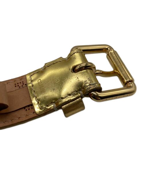LOUIS VUITTON（ルイ ヴィトン）LOUIS VUITTON (ルイ ヴィトン) サンチュール ペルフォ レザーオール モノグラムミロワール ベルト ゴールドカラー サイズ:80/32の古着・服飾アイテム