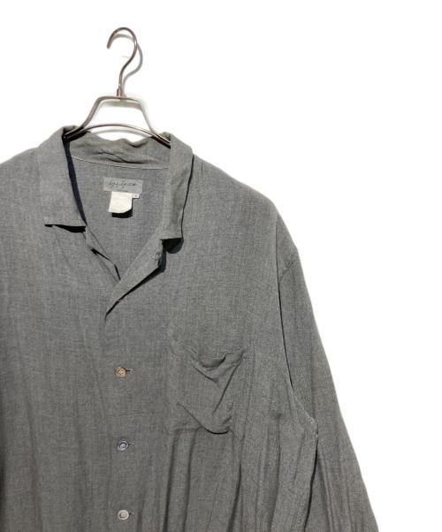 Yohji Yamamoto pour homme（ヨウジヤマモト プールオム）Yohji Yamamoto pour homme (ヨウジヤマモト プールオム) レーヨンオープンカラーシャツ グレー サイズ:Mの古着・服飾アイテム