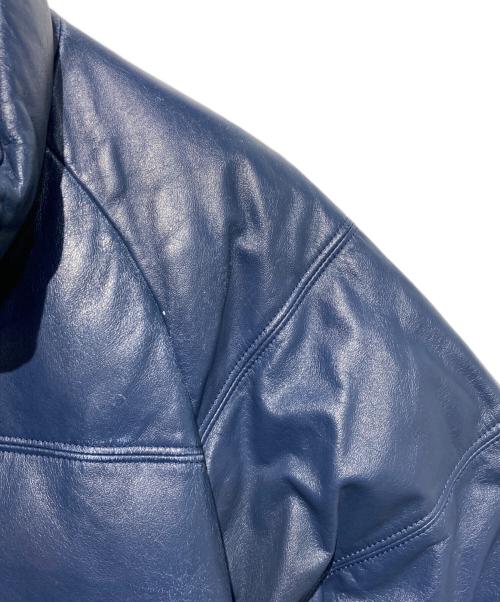 A BATHING APE（ア ベイシング エイプ）A BATHING APE (ア ベイシング エイプ) レザーダウンジャケット ネイビー サイズ:Lの古着・服飾アイテム