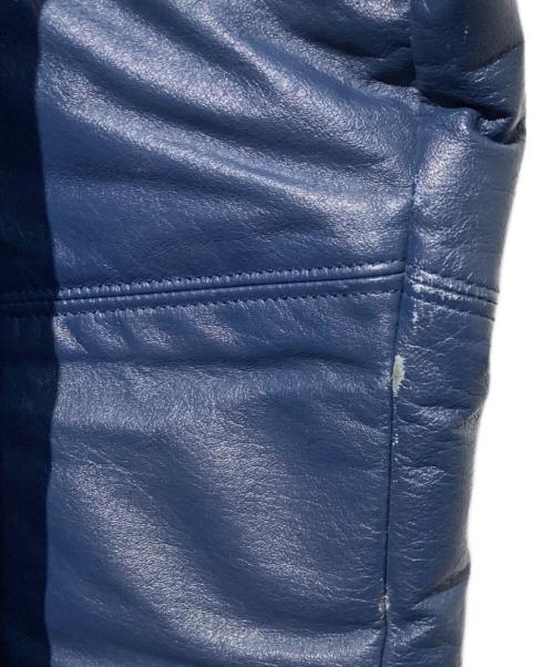 A BATHING APE（ア ベイシング エイプ）A BATHING APE (ア ベイシング エイプ) レザーダウンジャケット ネイビー サイズ:Lの古着・服飾アイテム