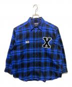 WIND AND SEA×GOD SELECTION XXXウィンダンシー×ゴッドセレクショントリプルエックス）の古着「チェックシャツ」｜ブルー