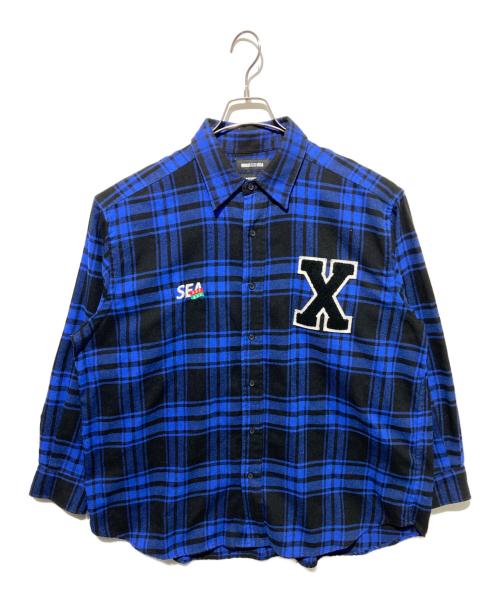 WIND AND SEA（ウィンダンシー）WIND AND SEA (ウィンダンシー) GOD SELECTION XXX (ゴッドセレクショントリプルエックス) チェックシャツ ブルー サイズ:Lの古着・服飾アイテム