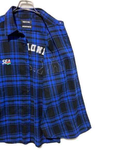 WIND AND SEA（ウィンダンシー）WIND AND SEA (ウィンダンシー) GOD SELECTION XXX (ゴッドセレクショントリプルエックス) チェックシャツ ブルー サイズ:Lの古着・服飾アイテム