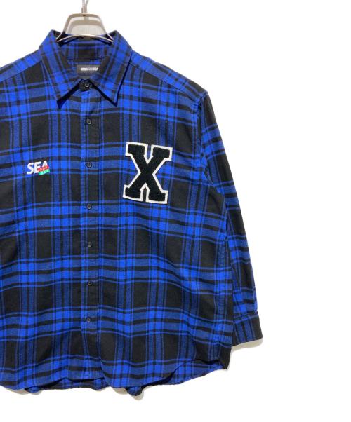 WIND AND SEA（ウィンダンシー）WIND AND SEA (ウィンダンシー) GOD SELECTION XXX (ゴッドセレクショントリプルエックス) チェックシャツ ブルー サイズ:Lの古着・服飾アイテム