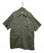 MM6 Maison Margielaエムエムシックスメゾンマルジェラ）の古着「Oversized Military Style Short Sleeve Dress Coat」｜オリーブ